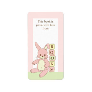 Pink Baby Bunny Livre Cadeau Livre Plate Étiquette