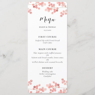 Pink Baby's breath Floral carte menu mariage