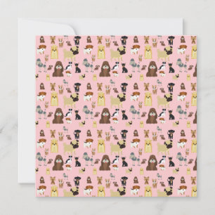 pink background dogs