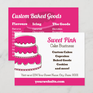 Pink Bakery Carte postale avec Retour Menu Saveurs