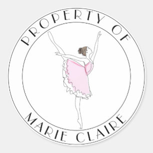 Pink Ballerina Propriété De Nom Appartient Sticker