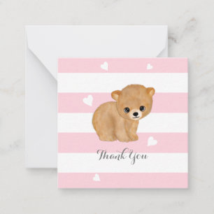 Pink Bear Heart Merci Cartes de notes