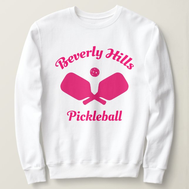 Pink Beverly Hills Pickleball Sweatshirt (Design devant)