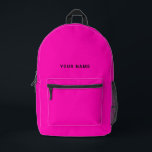 Pink Black Nom personnalisé sac à dos<br><div class="desc">Personnalisez facilement ce sac à dos simple et cool en ajoutant votre nom ou votre texte personnalisé. Un design cool et moderne en rose et noir avec une police sans serif claire, pour un look moderne, professionnel et pointu, parfait comme cadeau personnalisé pour les étudiants de l'université, lycée, enfants. Le...</div>