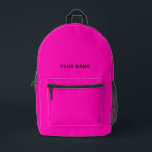 Pink Black Nom personnalisé sac à dos<br><div class="desc">Personnalisez facilement ce sac à dos simple et cool en ajoutant votre nom ou votre texte personnalisé. Un design cool et moderne en rose et noir avec une police sans serif claire, pour un look moderne, professionnel et pointu, parfait comme cadeau personnalisé pour les étudiants de l'université, lycée, enfants. Le...</div>