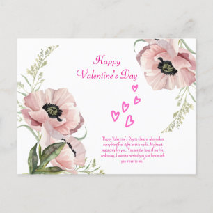 Pink Blanc Vert Élégant Valentine Carte postale