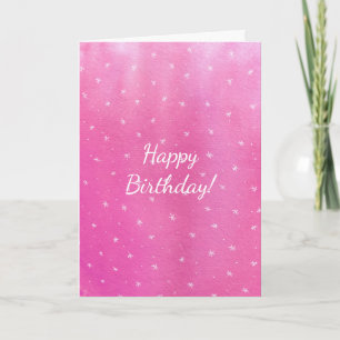 Pink Blends White Stars Joyeuses cartes d'annivers