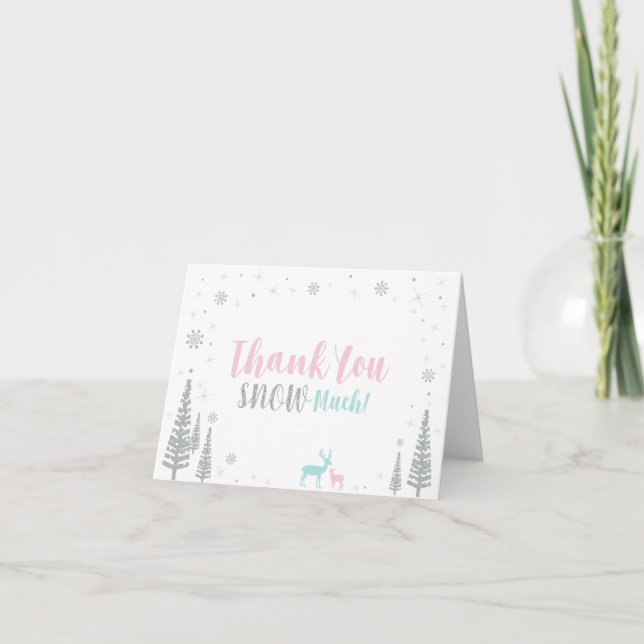 Pink, Bleu & Argent Winter Wonderland Merci (Devant)
