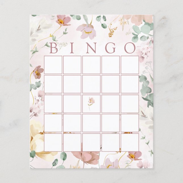 Pink Blooms Douche Bingo Carte de jeu (Devant)
