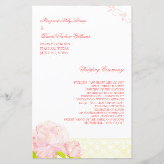 Pink Blush Blossoms Programme de mariage floral