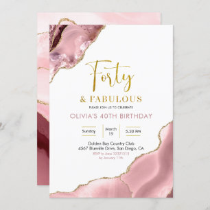 Pink Blush et Gold Quarty et Fabulous Invitation