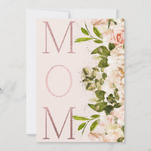 Pink Blush Foil MOM Floral Happy Mothers Day