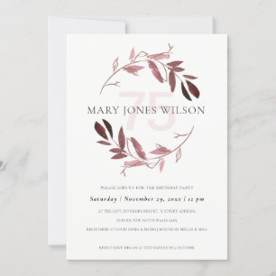 PINK BLUSH FOLIAGE WREATH TOUT ÂGE 75 CARTE D'ANNI