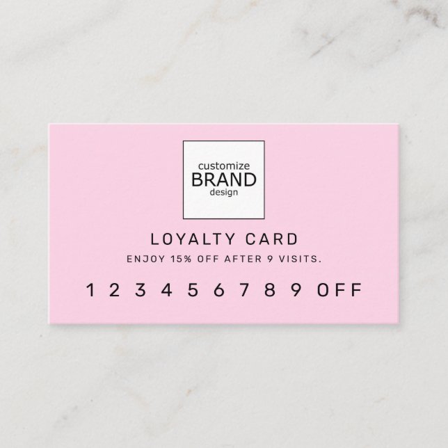 Pink Blush Modern Logo Carte de fidélité professio (Devant)