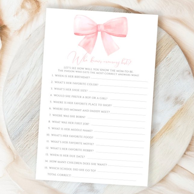 Pink Blush Pastel Bow Qui Connaît Mommy Meilleur J (Créateur téléchargé)