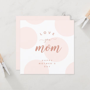 Pink Blush Polka Dot Love You Maman Carte Plat Sim