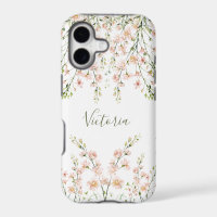Pink Blush Sage Floral Nom Script Fleur sauvage