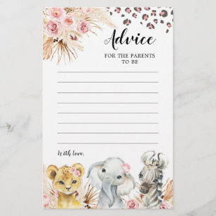 Pink Boho Safari Party Animaux Conseils pour les p