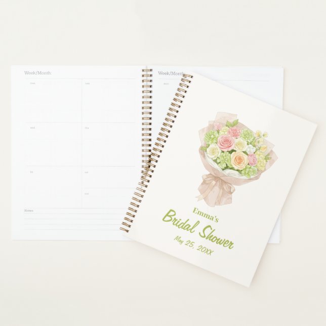 pink bouquet Bridal Shower (Devant avec enveloppe)