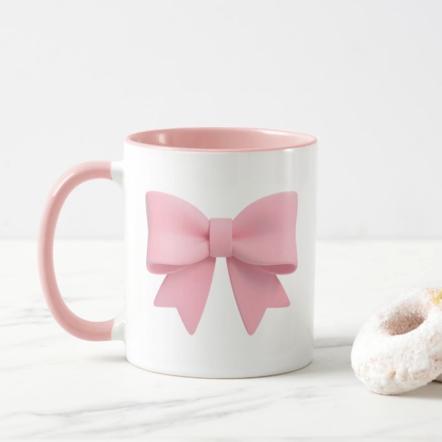 Pink Bow Coffee Mug 🎀 (Avec donut)