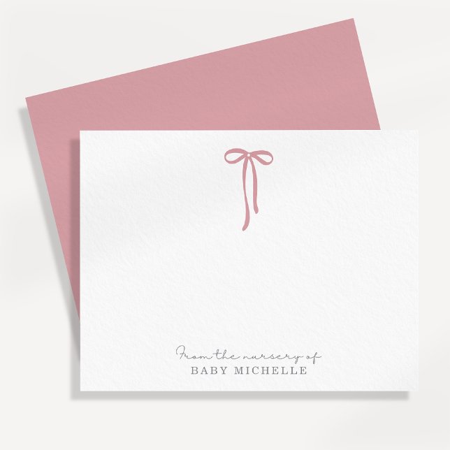 PINK Bow, de la pépinière de, carte de remerciemen (Créateur téléchargé)