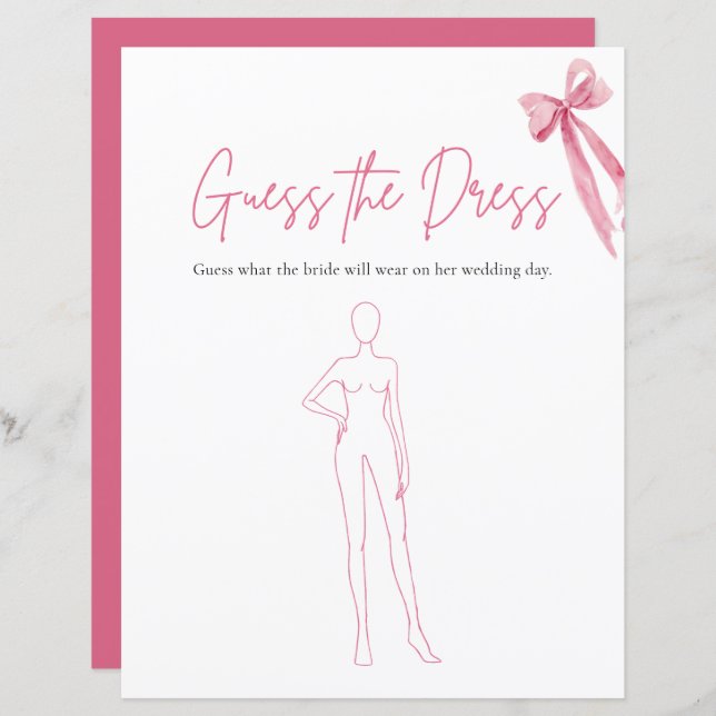 Pink Bow Devine Le Jeu De Fête des mariées De Robe (Devant / Derrière)