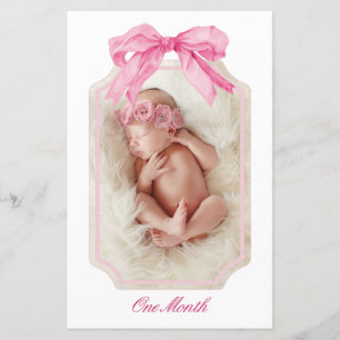 Pink Bow Fancy ONE Girl Anniversaire Bannière de j