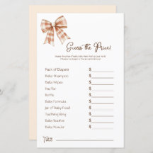 Pink Bow Girl Baby shower Prix Guess