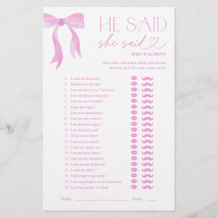 Pink Bow Il Dit Qu'Elle A Dit Fête des mariées Gam