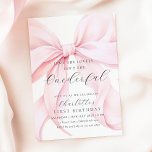 Pink Bow Onederday Invitation d'anniversaire<br><div class="desc">Pink Bow "N'est-elle pas belle n'est-elle pas merveilleuse" Invitation d'anniversaire</div>
