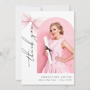 Pink Bow Photo Graduation Arch Carte de remercieme