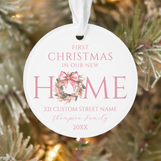 Pink Bow Premier Noël Dans Notre Nouvelle Maison N (Arbre)