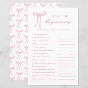 Pink Bow Qu'Est-Ce Qui A Dit Pink Bridal Game