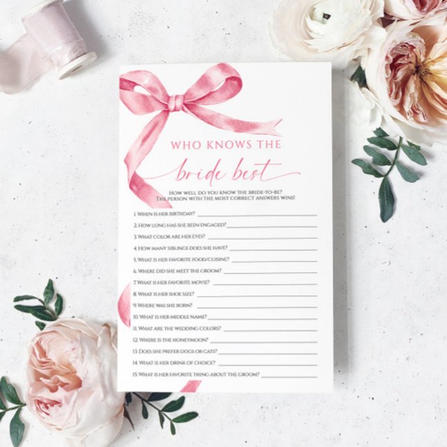 Pink Bow Qui Connaît La Mariée Meilleur Jeu (Créateur téléchargé)