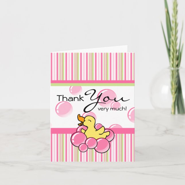 Pink Bubble Ducky Merci Notes (Devant)