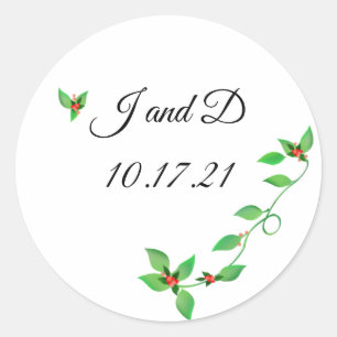 Pink Buds sur Green Ivy Mariage Étiquette