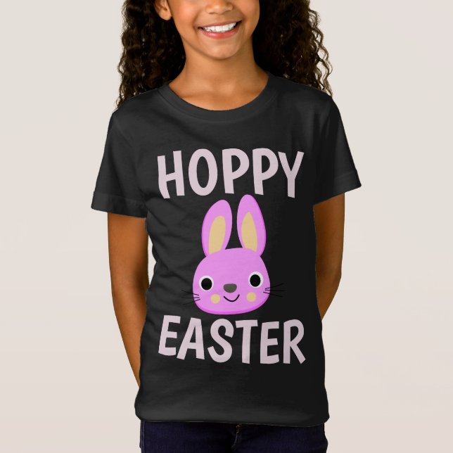 PINK BUNNY HOPPY EASTER KIDS T-SHIRTS (Devant)