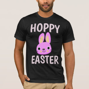PINK BUNNY HOPPY EASTER KIDS T-SHIRTS