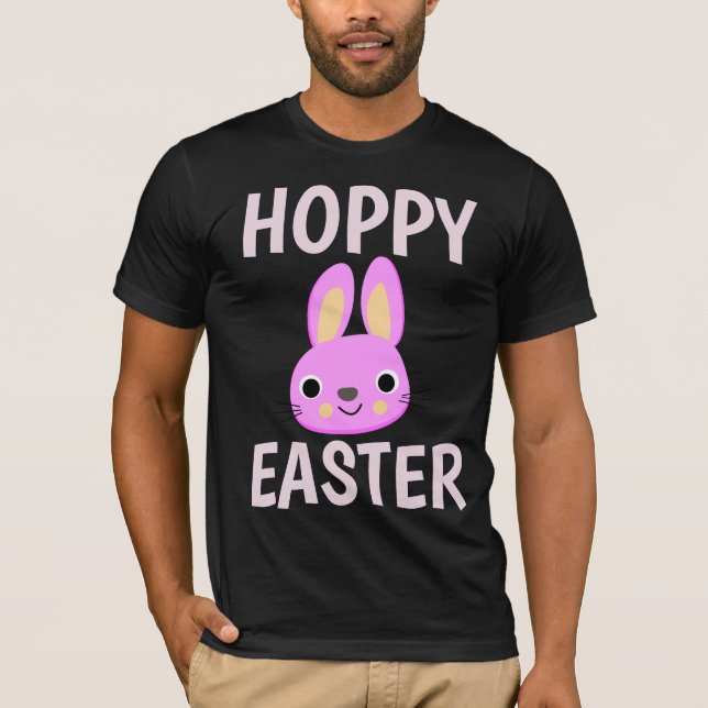 PINK BUNNY HOPPY EASTER KIDS T-SHIRTS (Devant)