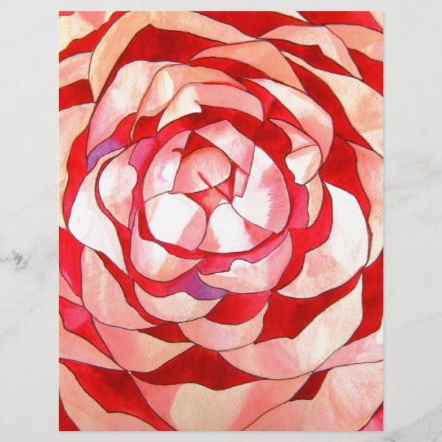 Pink Camellia abstract art painting original (Devant)