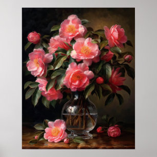 Pink Camellia Flowers Art Imprimer Poster