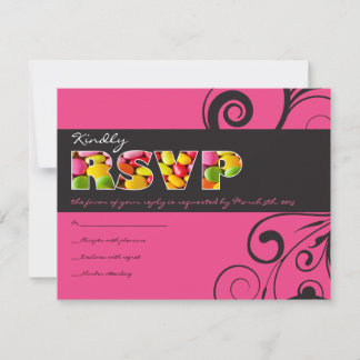 PINK CANDY Bat mitzvah - Carte de réponse