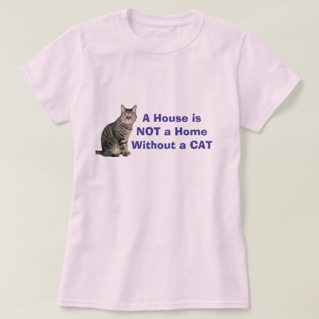 Pink Cat Home T-shirt personnalisé (Design devant)