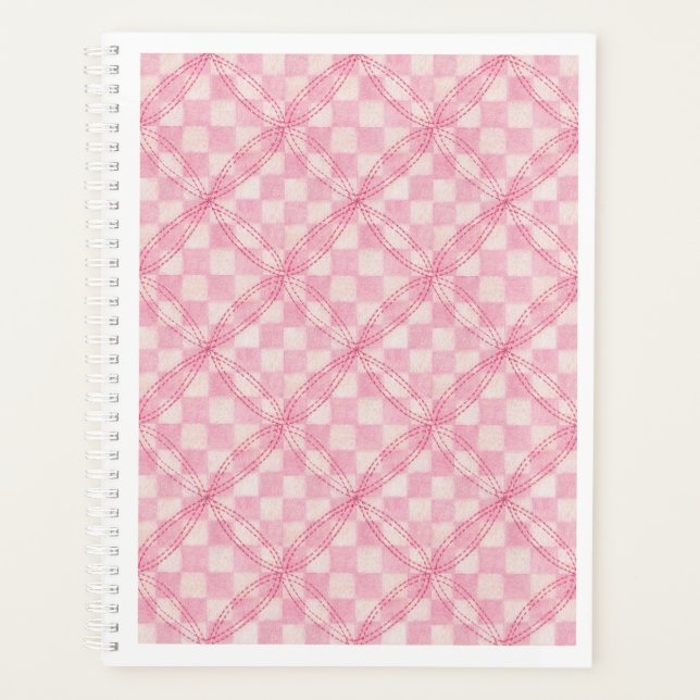 PINK CHECK QUILT 8.5x11 Planificateur / Calendrier (Devant)