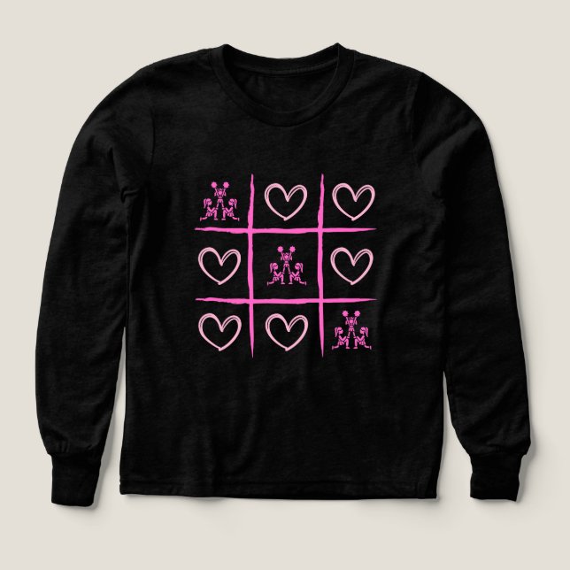 Pink Cheer Tic-Tac-Toe Valentine's Day Shirt  (Motif recto)