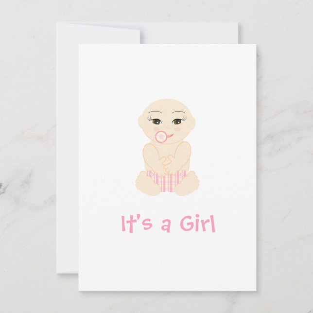 Pink Chic Baby Shower Girl It's a Girl Quote  (Devant)