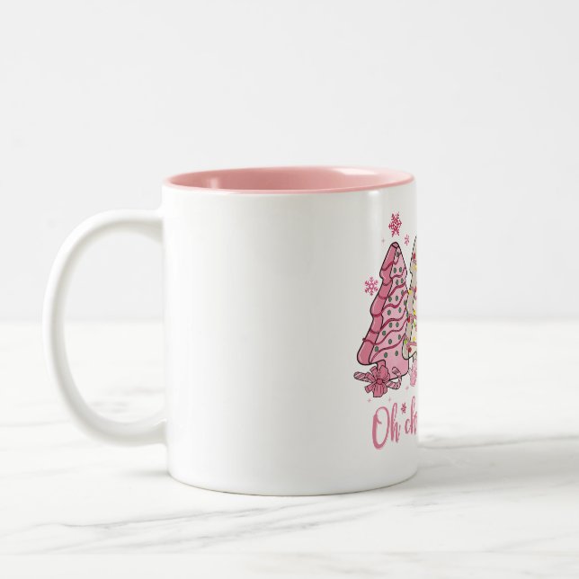 Pink Christmas Cakes Mug Oh Christmas Tree (Gauche)