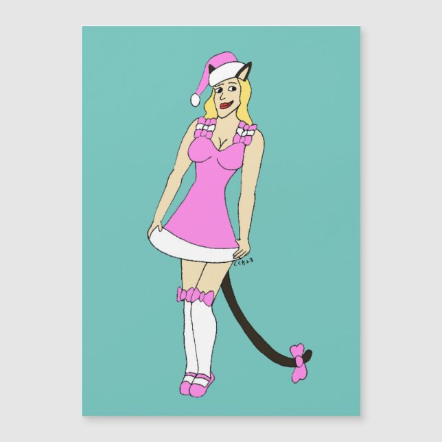 Pink Christmas catgirl (Devant)