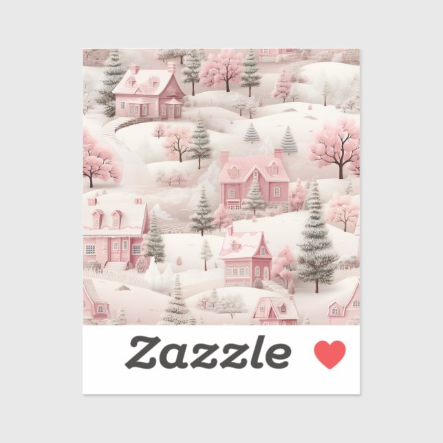Pink Christmas sticker (Feuille)