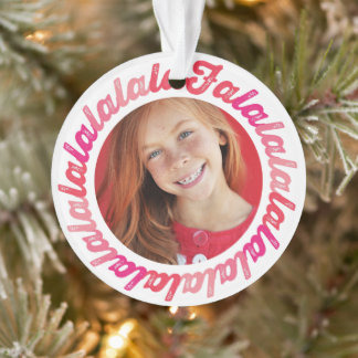 Pink Circle Falalalala Bold Script photo Noël